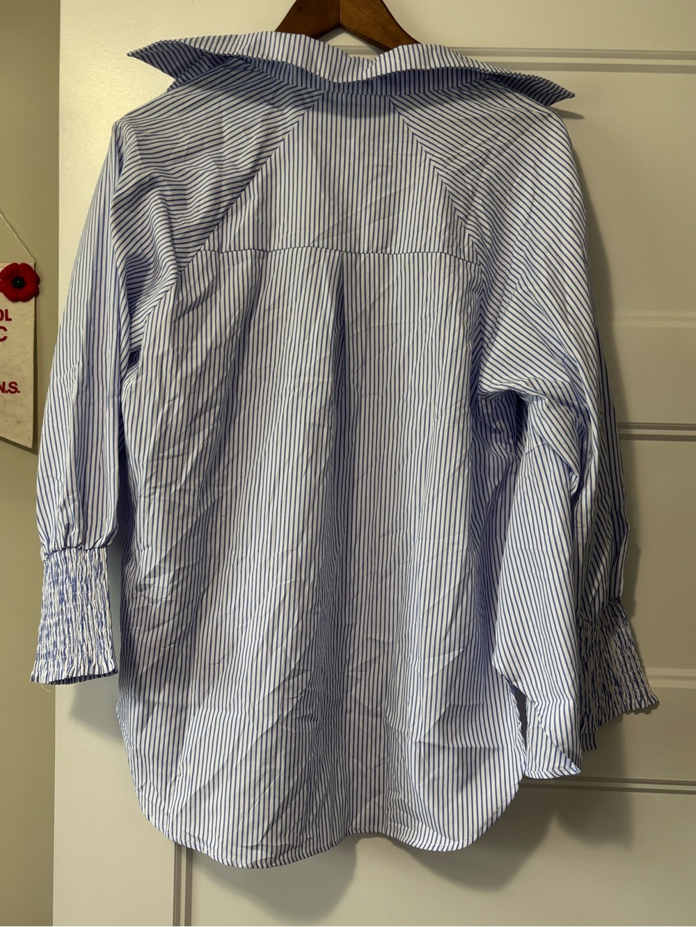 ASVIVID Blue & White Striped women’s Button-Up Shirt - Picture 2 of 6